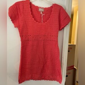 Show Me Your MuMu Coral Crochet Mini Dress